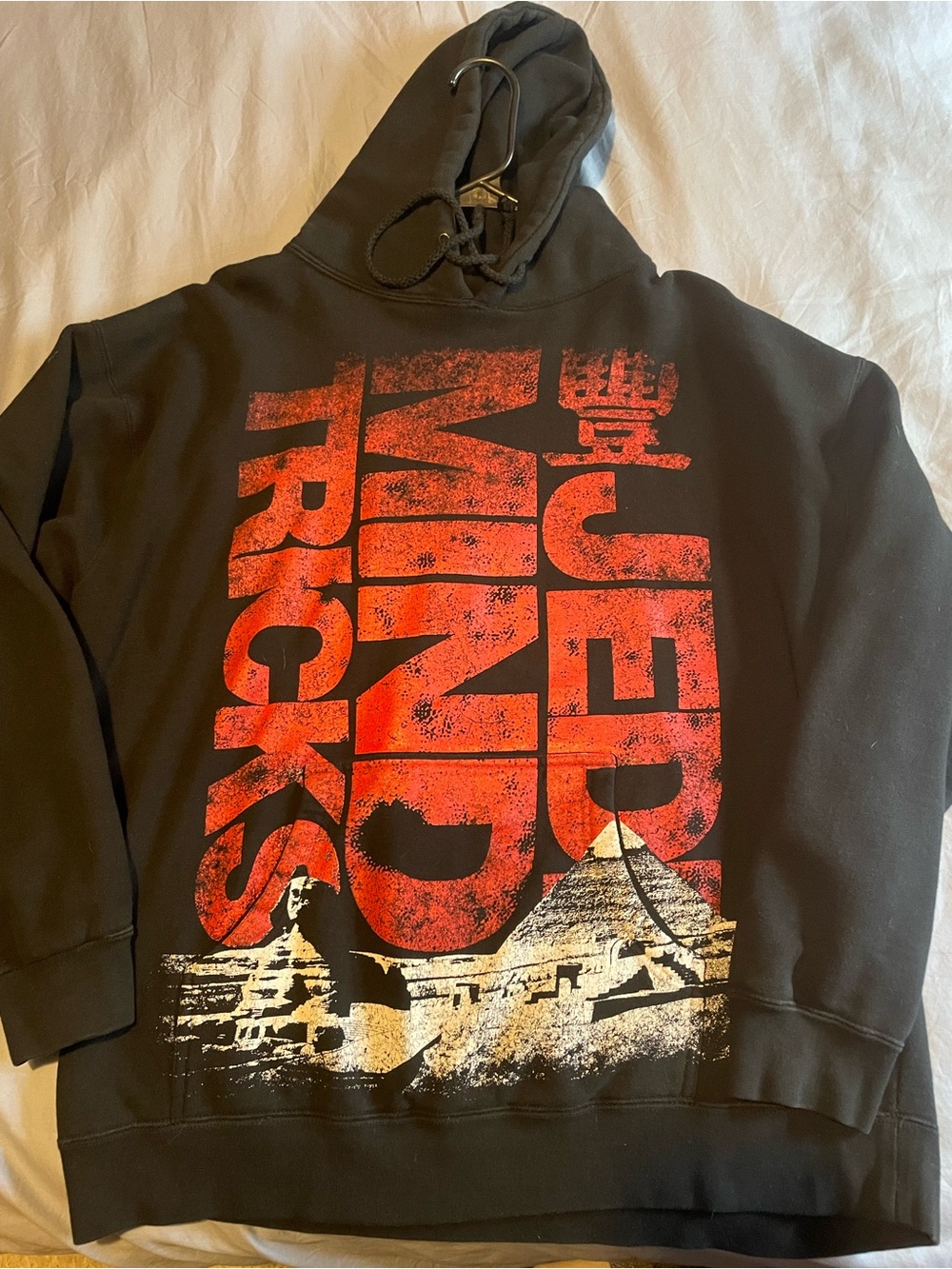 Black Hoodie with Large Distressed Red 'Jedi Mind Tricks Graphic